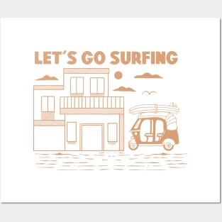 let,s go surfing Posters and Art